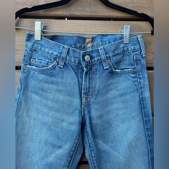 Vintage 7 for all Man Kind kick flares, medium wash, distressed. Size 25 - Picture 2 of 13